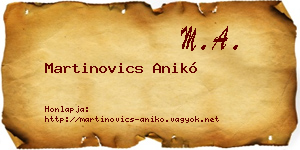 Martinovics Anikó névjegykártya