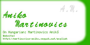aniko martinovics business card